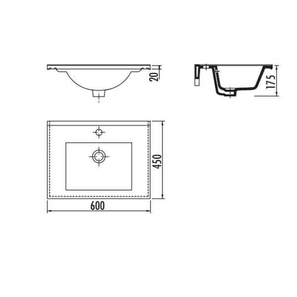 Νιπτήρας ένθετος Slim SU060